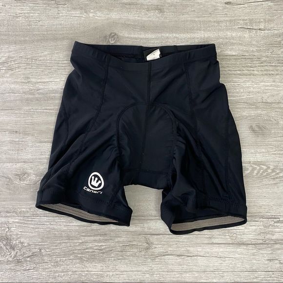 Canari Womens Sport cycling shorts pants Black Padded Crown Logo - Picture 1 of 9